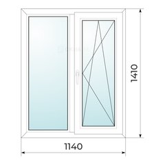 Окно пластиковое 143 серия 1140х1410 (кухня)