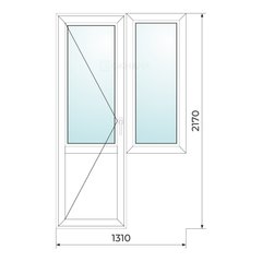 Окно пластиковое 143 серия 1310х2170 (балкон)