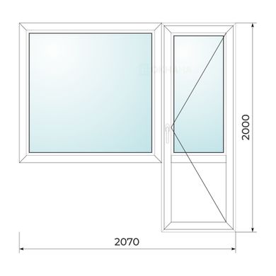 Окно пластиковое варницкий проект 2070х2000 (балкон)