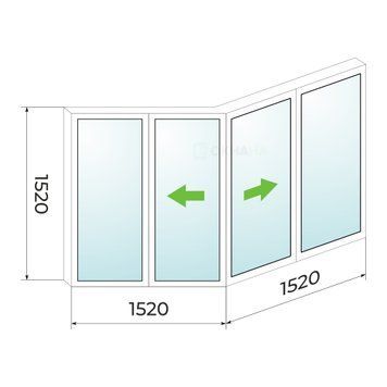 Лоджия "Книжка" Варницкий проект 1520х1520х1520
