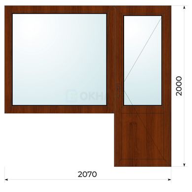 Окно пластиковое варницкий проект 2070х2000 (балкон)