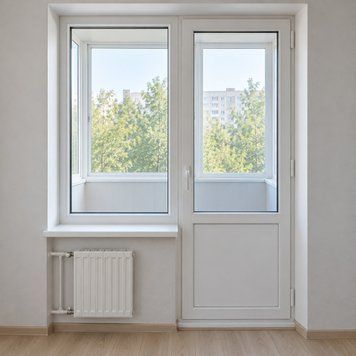 Пластиковый балконный блок для хрущёвки, 1470&times;2350 мм