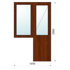 Окно пластиковое серия Хрущёвка 1470х2350 (балкон)