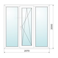 Окно пластиковое варницкий проект 2070х2000 (зал)