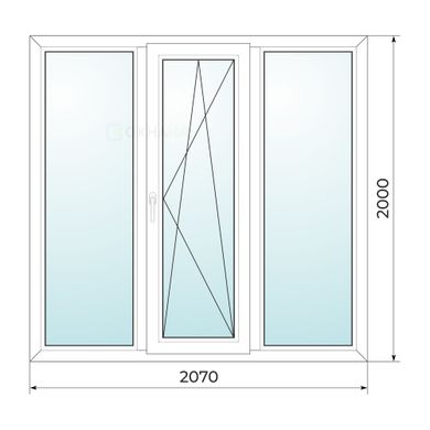 Окно пластиковое варницкий проект 2070х2000 (зал)