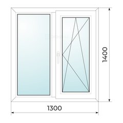 Окно пластиковое варницкий проект 1300х1400 (кухня)