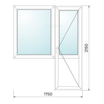 Окно пластиковое Чешская серия 1750х2150 (балкон)