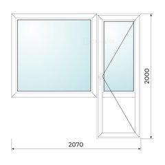 Окно пластиковое варницкий проект 2070х2000 (балкон)